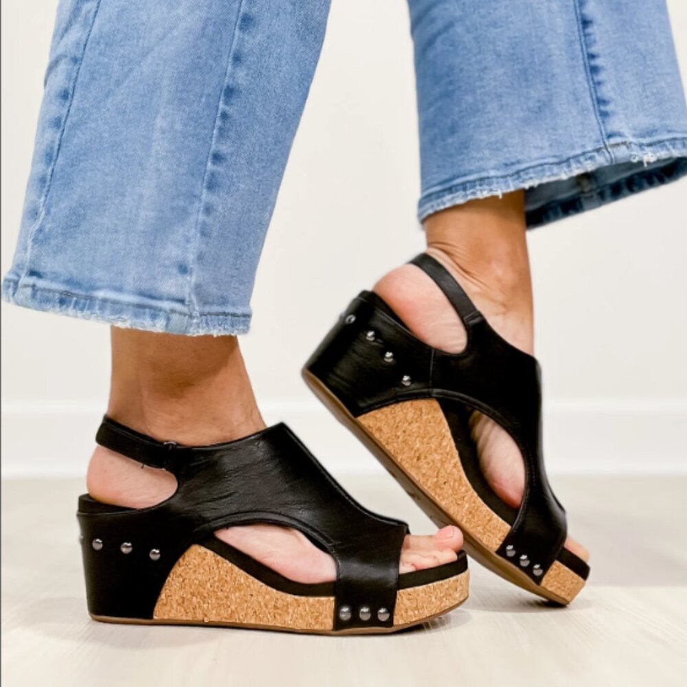 Black Carley Wedge by Very G